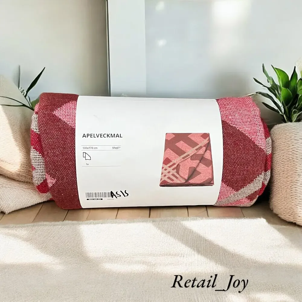 IKEA APELVECKMAL Wine & Pink Throw Blanket 51